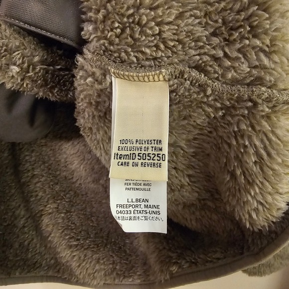 LL Bean Hi-Pile Fleece Full Zip Jacket Brown Large 505250 Sherpa Lined - Picture 4 of 7